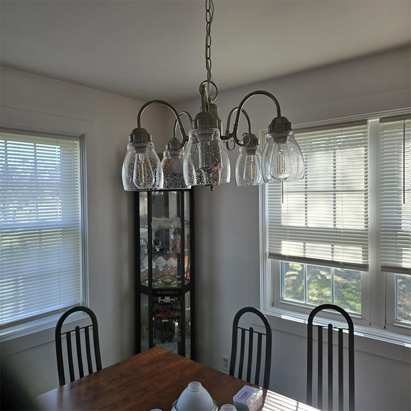 Clear Seeded Glass Shade, Modern Light Fixture Replacement Globe or Cover with 1-5/8-Inch Fitter for Chandelier Wall Sconce Pendant Light