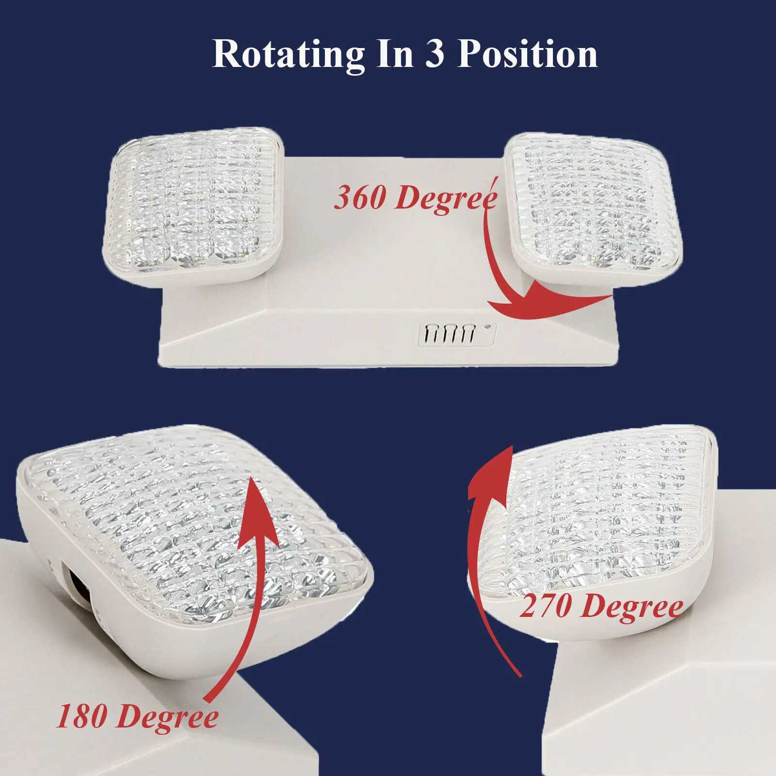 6Pack LED Emergency Exit Light Adjustable 2 Head With Battery Backup 924NEW C250925