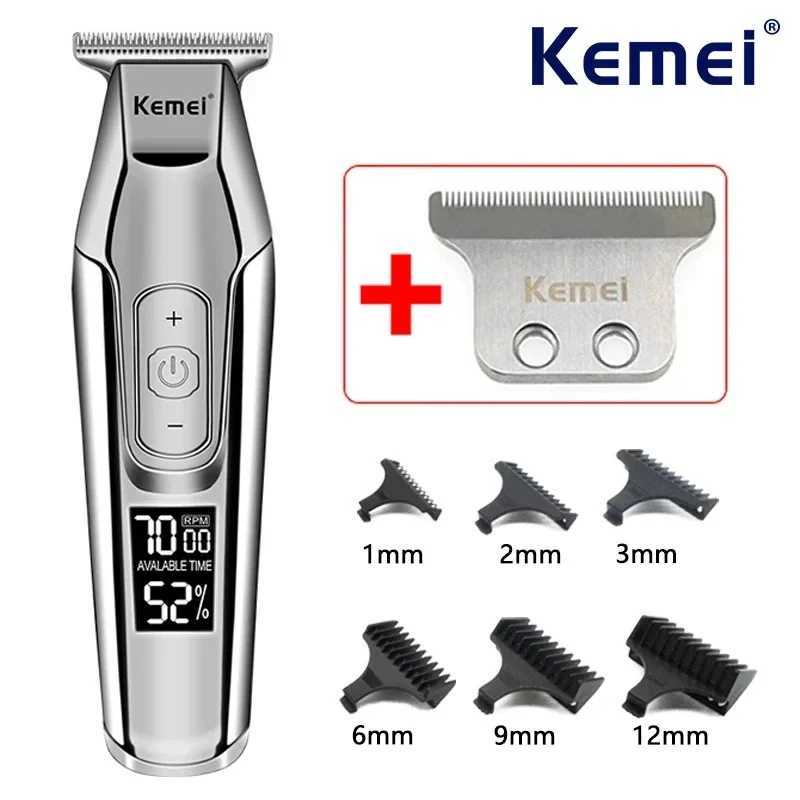 Kemei Professional Hair Trimmer Machine Cordless Hair Cutting Machine LCD Display Hair Clipper USB Mens Haircut Machine R250926