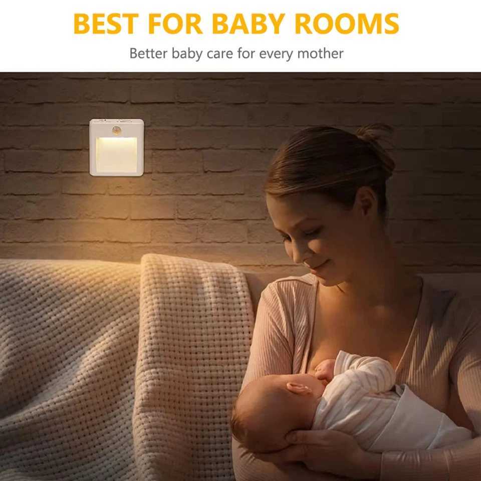 Plug in Night Light with Motion Sensor Auto Dusk to Dawn Dimmable Wireless Sensor Warm White LED Nightlight for Kids Bedroom C2509251