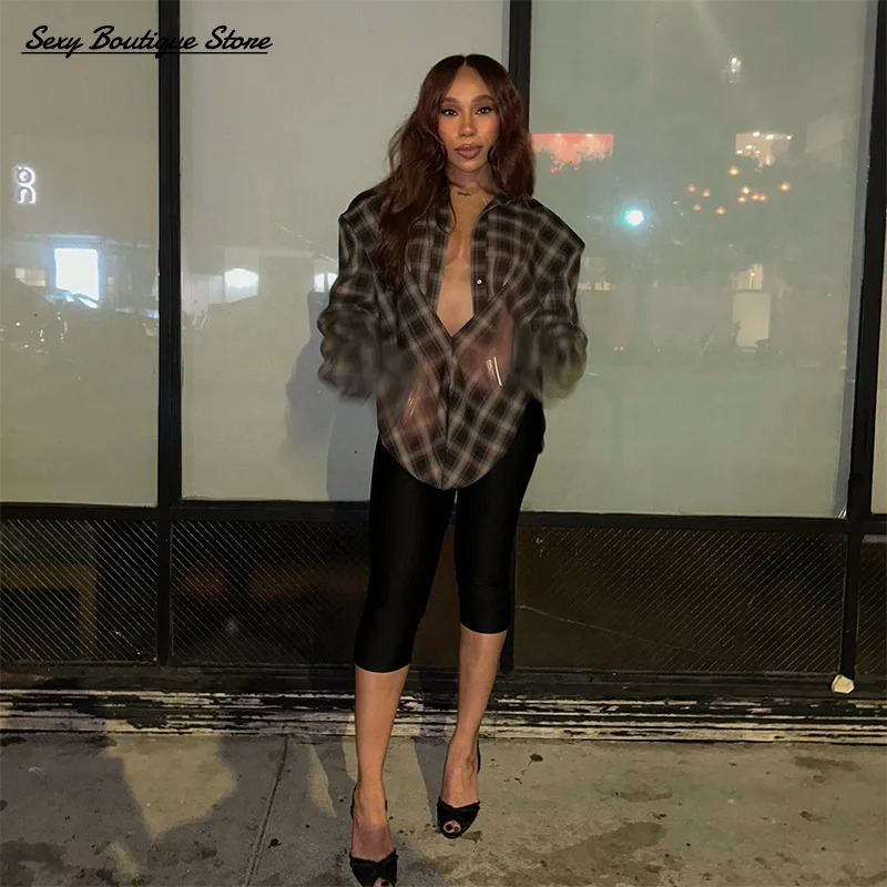 Womens Vintage Classic Plaid Shirt Lapel Long Sleeve Slim Fit Top Single Breasted Crop Blouse 2025 Lady Fashion Streetwear 250922