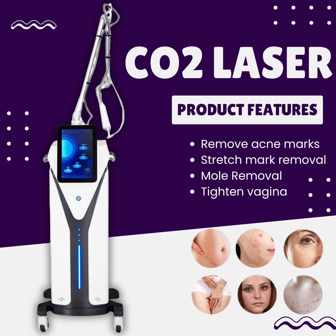 CO2 Fractional Laser Therapy Machine Acne Scar Removal Skin Tightening Stretch Mark Reduction Vaginal Rejuvenation Wrinkle Removal Device For Aestheti