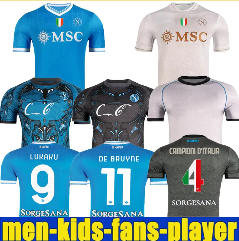 LUKAKU DE BRUYNE HOJLUND Napoli 25 26 soccer jerseys Maglia LANG LUCCA MARADONA Naples 2026 BEUKEMA NERES Football Shirts McTOMINAY Napoli jersey top kit men ki