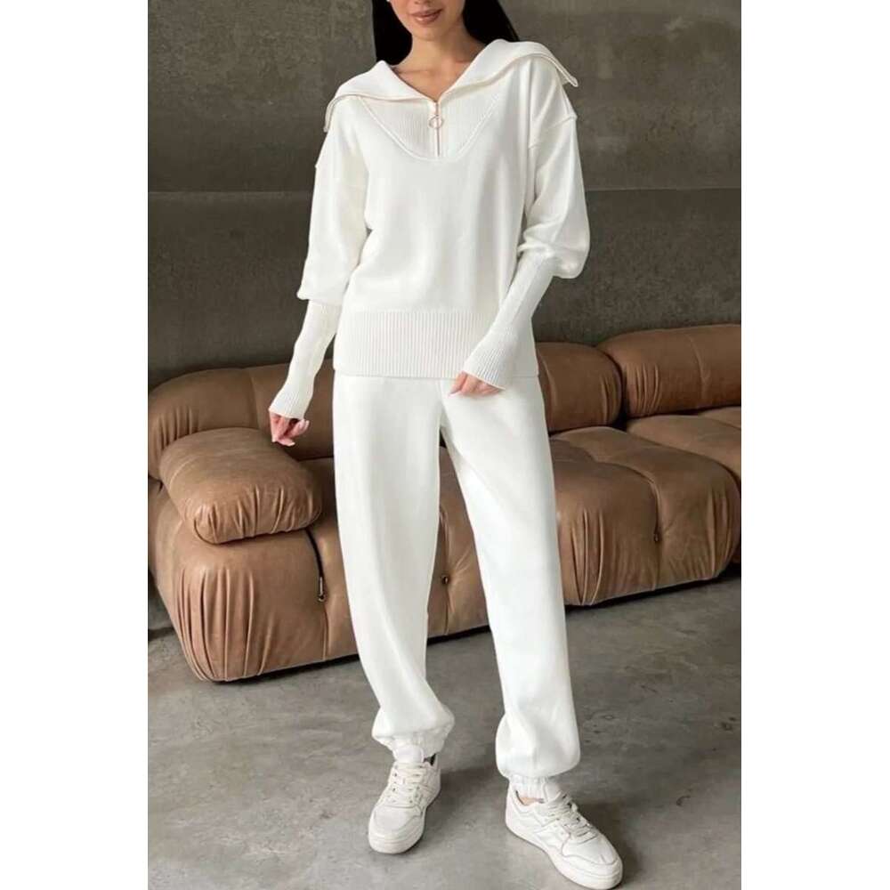 2025 Autumn Winter Fashion Women's Clothing Cross-Border Trade Elegant Casual Sweatshirt Two-Piece Set