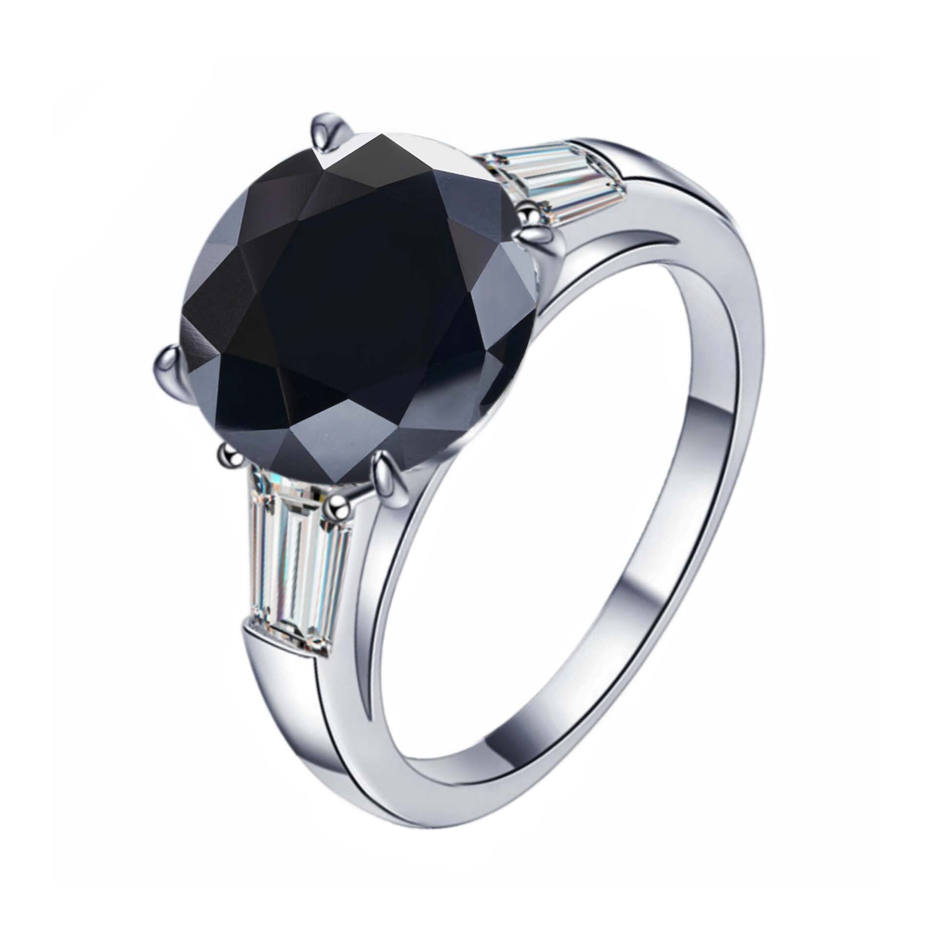 S925 Sterling Silver 5 Carat Round Moissanite Ring for Women Elegant and Luxurious High-End Engagement Ring