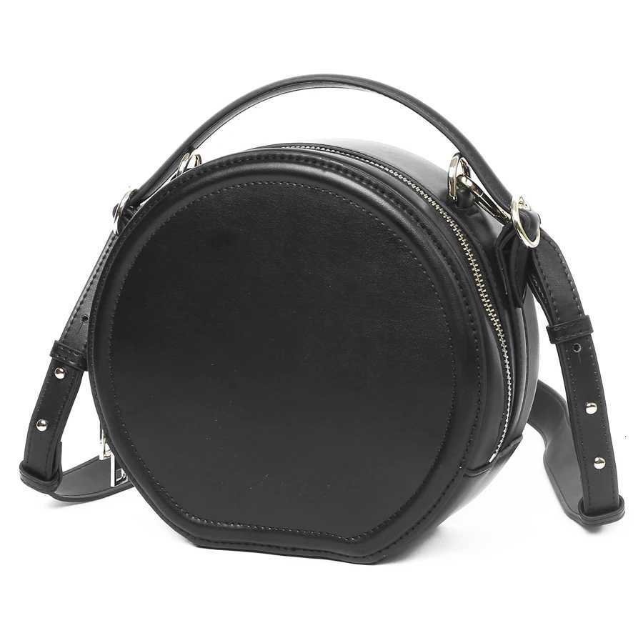 Fashionable new genuine leather womens bag retro round cowhide crossbody bag one shoulder handbag cylindrical bag Z250926
