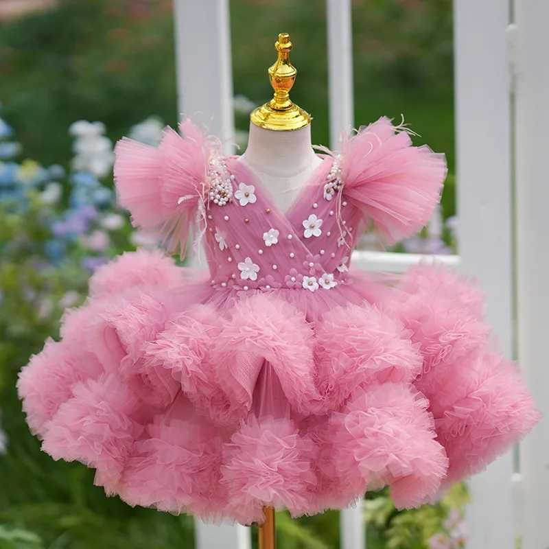 New Childrens Princess Costume Hosts Piano Performance Wedding Birthday Girls Party Dresses A4589 Vestidos Bridesmaid Dresses Z250926