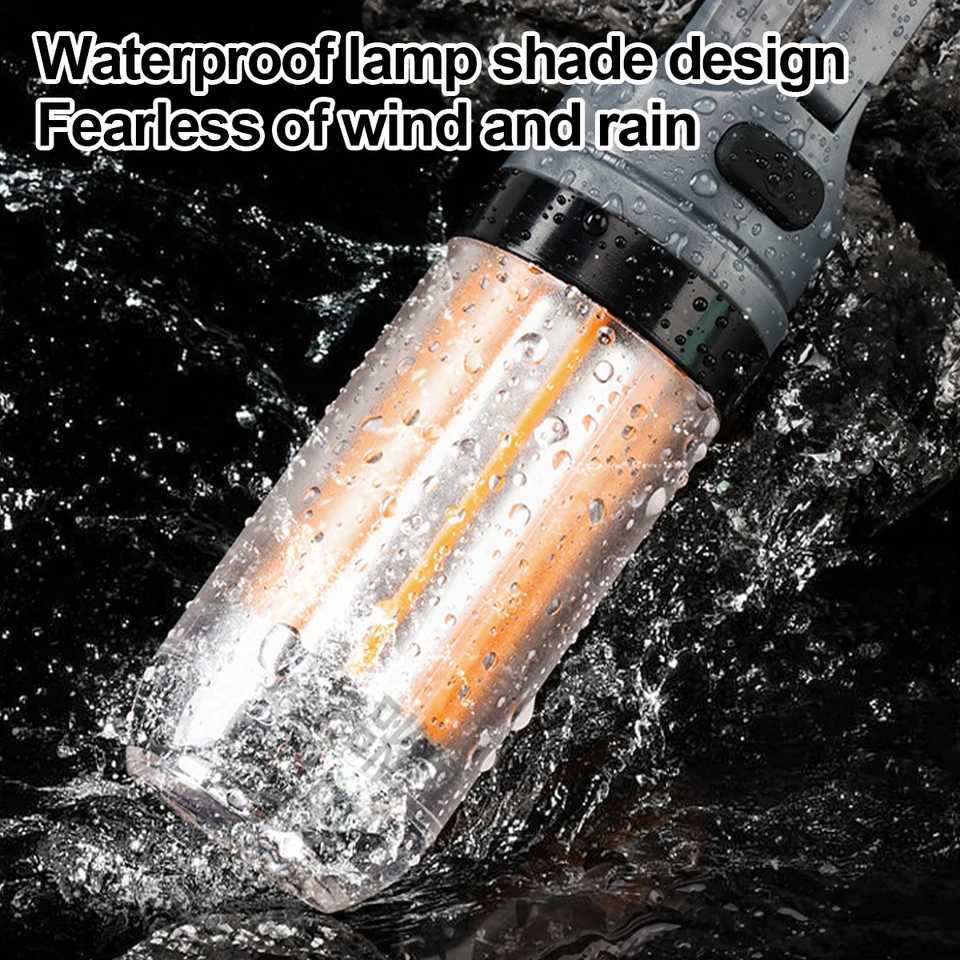 Portable USB Rechargeable LED Camping Work Light Lantern Flashlight Waterproof Super Bright Outdoor Handheld Lamp With Hooks C250925