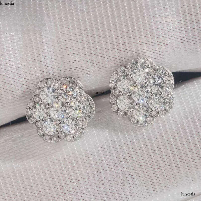 Elegant Dazzg Trendy wer 10MM Moissanite Dia Ear Studs For Men Women Hip Hop Jewelry Fine Earrings 10K Solid Gold