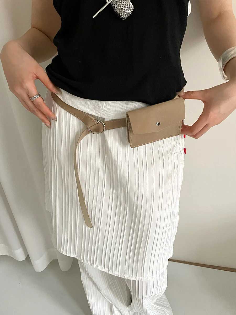 Korean Version Of Simple And HighEnd Khaki Color Belt Hanging Bag For Women Mini Versatile Small Square Bag With A Belt L250926