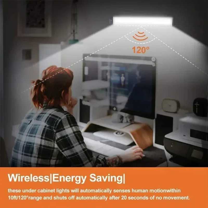 Under Cupboard Kitchen Lights Cabinet Light Motion Sensor Indoor Rechargeable Strip Wardrobe Lighting Battery Operated Magnetic C250925