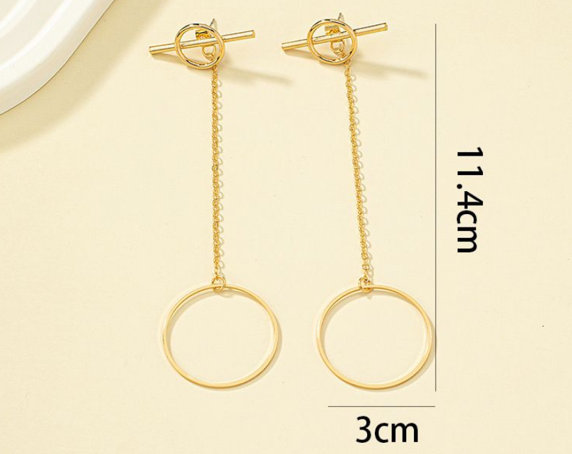 Statement Personality Exaggerated Metal Large Circle Pendant Earrings for Women Trendy Fashionable Elegant Temperament Ear Jewelry 250710