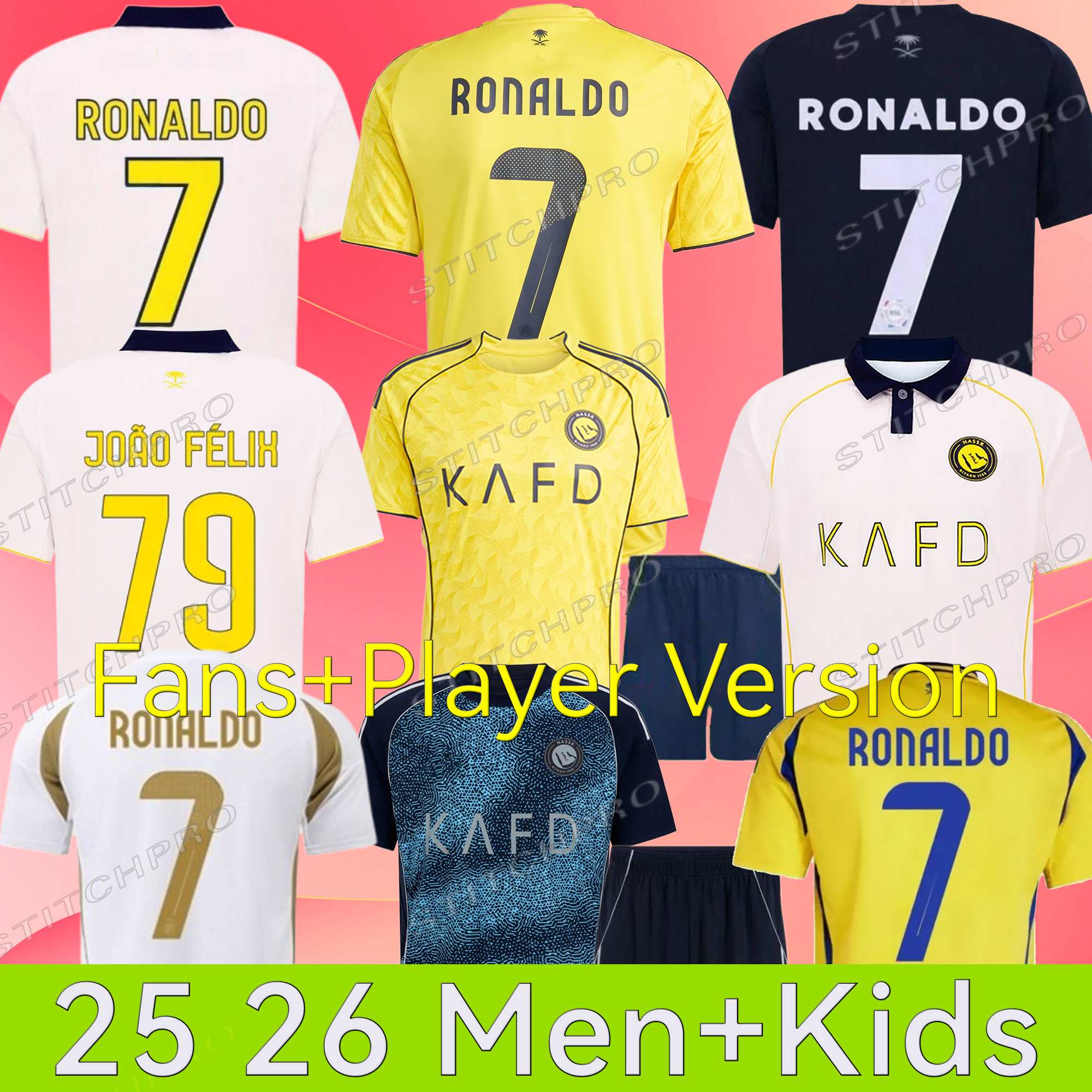 Al Nassr FC soccer Jerseys Ronaldo 2025 2026 Home yellow away 25 26 CR7 Gonzalo Martinez Talisca Ghislain Konan Vincent Aboubakar men Football shirt Al-Nassr FC
