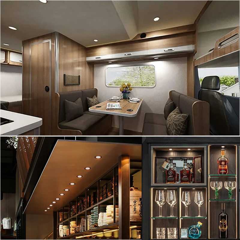 Dimmable LED Downlight IP65 Marine Home Slim 14MM Mini LED DC12V 24V 3W 3000K KTV DJ Caravan Camper Spotlight Indoor Light RGBW C250925