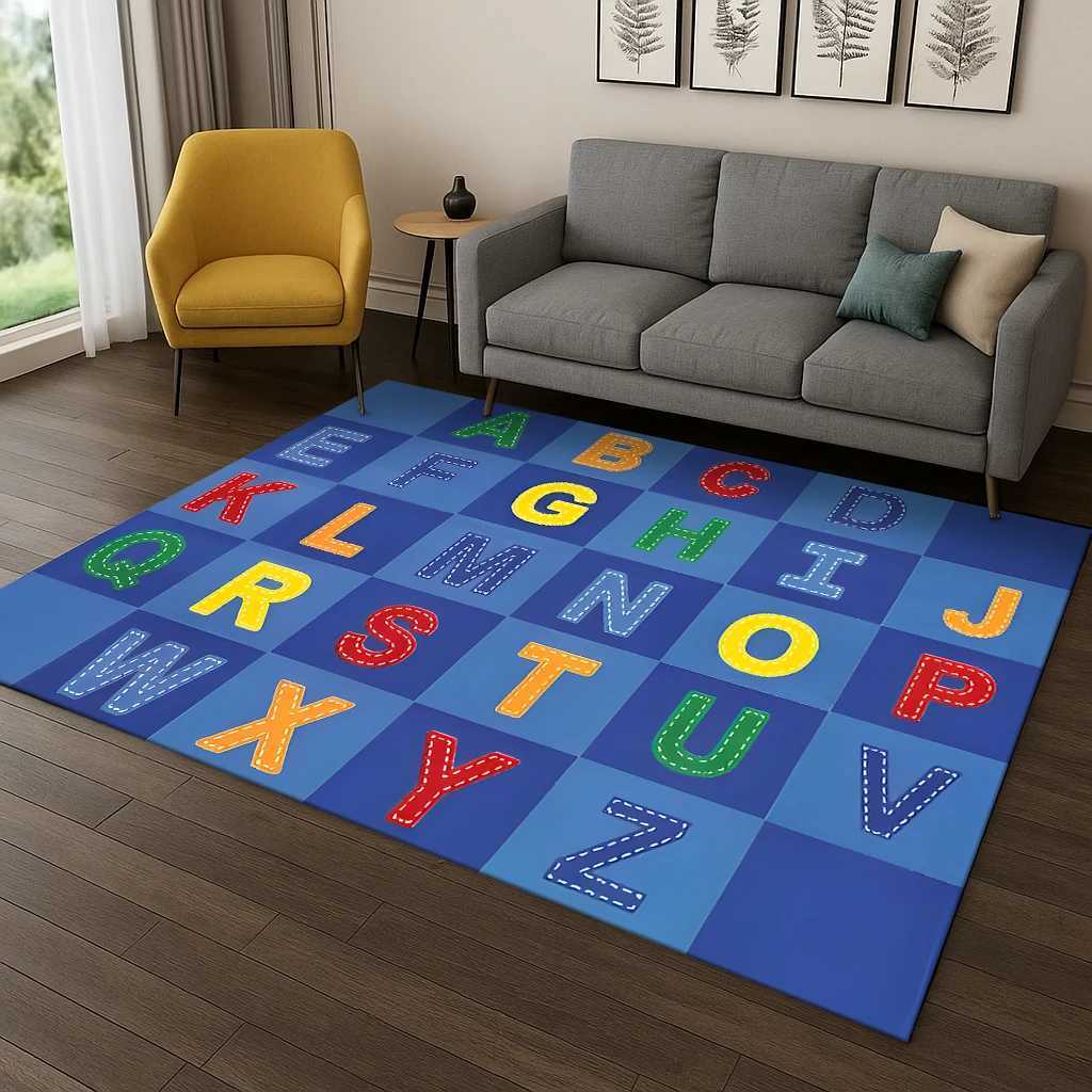 Childhood Early Education Letter Cartoon Game Carpet Rug for Living Room Sofa Home Bedroom Doormat DecorPlayroom Nonslip Mat C250926