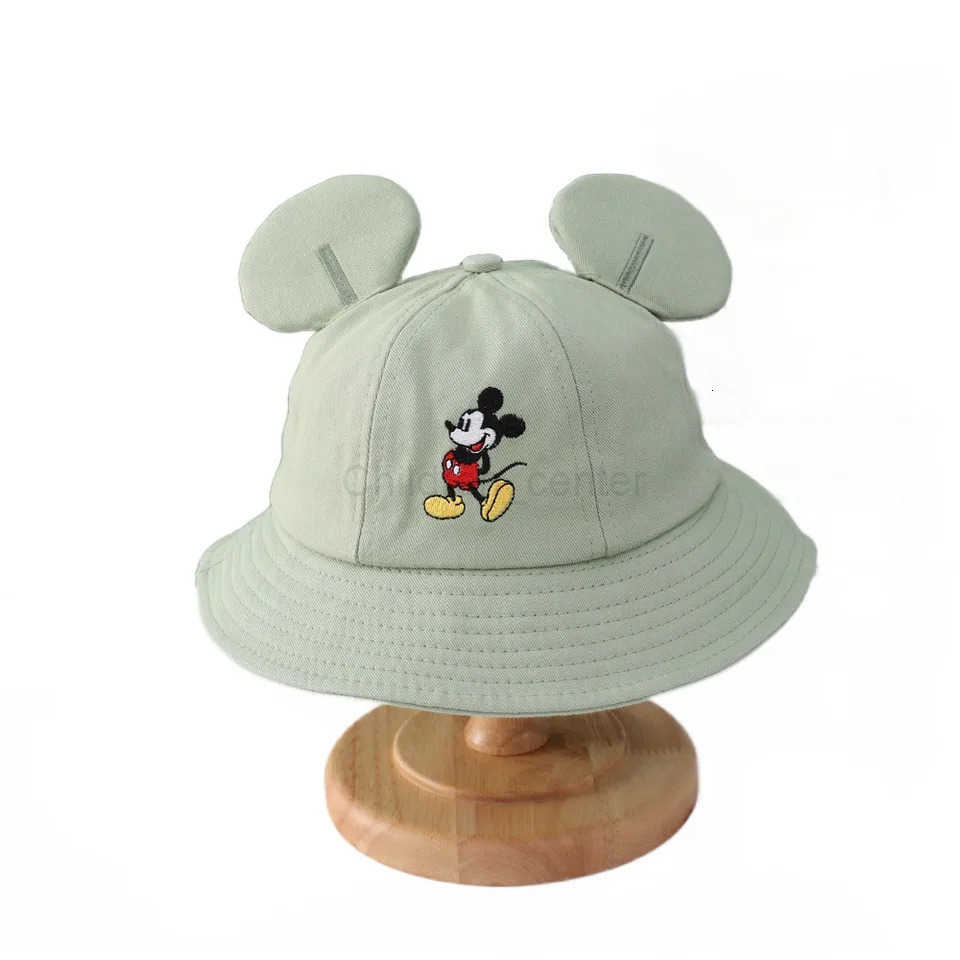 Disney Cartoon Bucket Hat Spring Summer Animal Embroidery Panama Fisherman Cap Baby Boys Girls Sun Hats Kids Outdoor Caps H250926