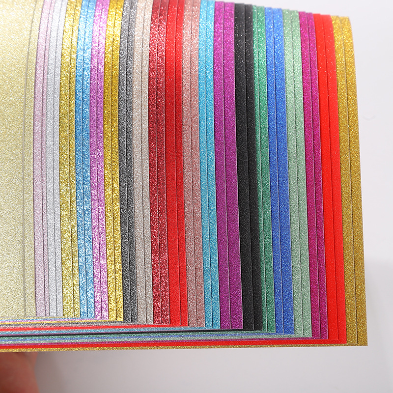 A5 Size 250GSM No Off-Glitter Colorful Luxury Film Glittered Cardstock - Pack of 24 Sheets for Printing