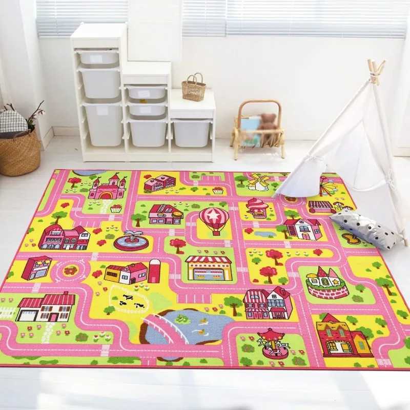 Traffic Road Car Play Rug for Kid Playroom Educational Learning Area Rug for Children Girls Bedroom Nursery Room Floor Decor Mat C250926