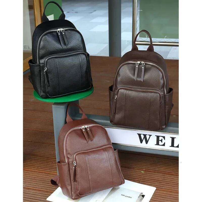 Lady Cowhide Design Large Capacity Bags Women Natural Cow Leather Female Retro Versatile Backpacks Ladies Fashion Bag Suotong2509