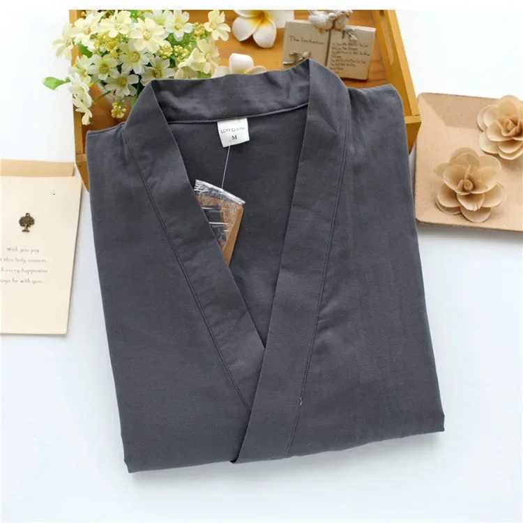 Kimono Robes Pajamas Suit for Couples Mens and Womens Cotton Sleepwear Clothes with Tie Up Three Quarter Sleeve Long Pants Z250925