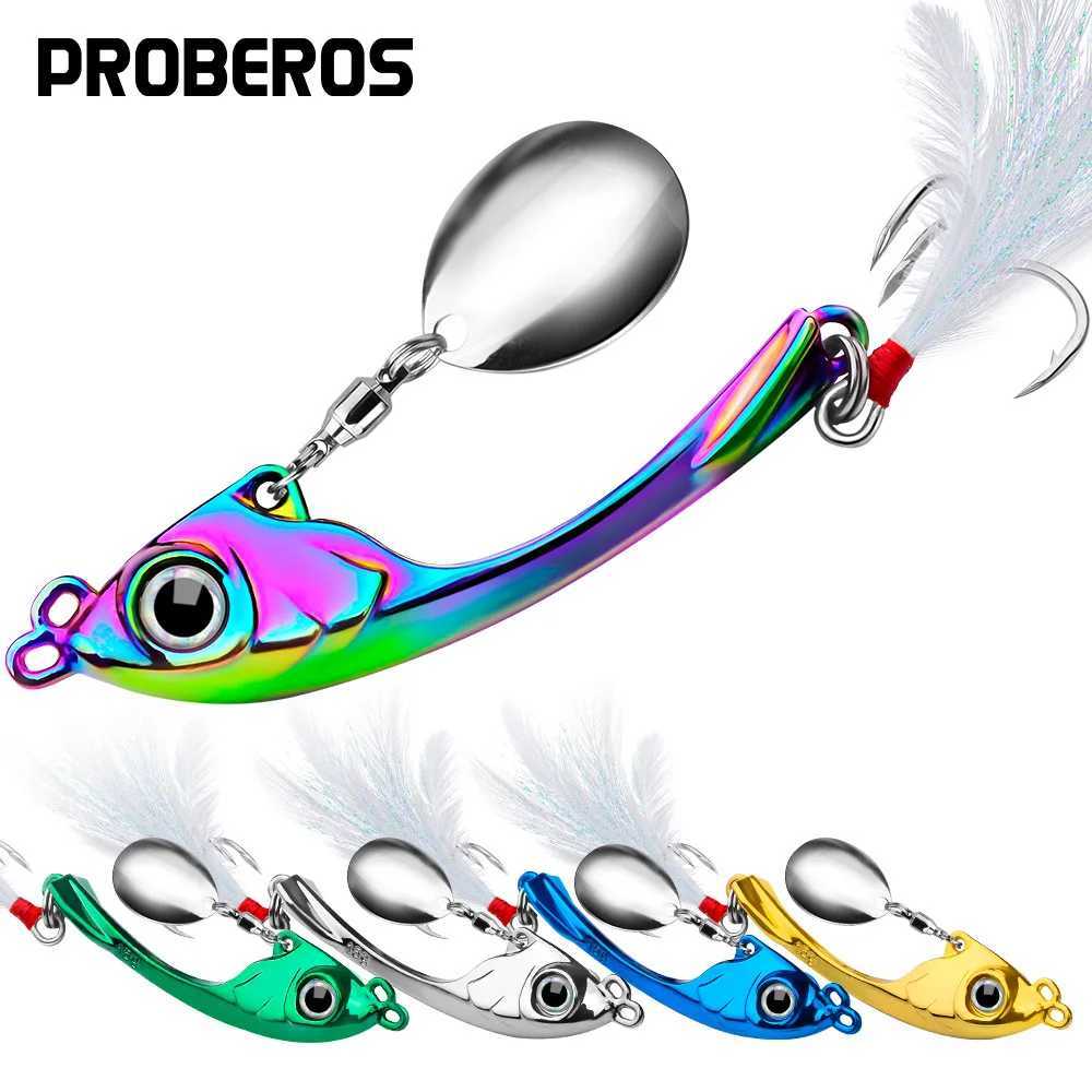 Spinner Bait 9g 13g 17g VIB Metal Jig Trolling Rotate Spoon Wobbr Hook Swivel VIBRATION Sinking Pesca Spinning W250926