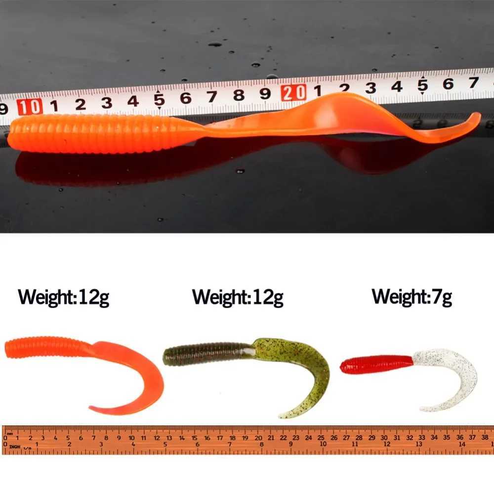 6pcs 17cm 12g Long Tail Fish Silicone Soft Bait Jig Wobbrs Lures Artificial Rubber Baits Bass Swimbait Fishing Tack W250926