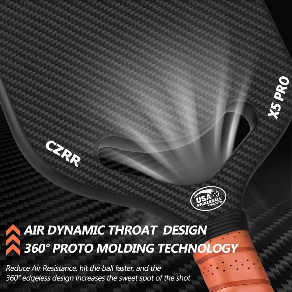 CZRR brand 3k frameless pickleball racket has passed the USAPA certification high strength and high rotation authentic product J250926