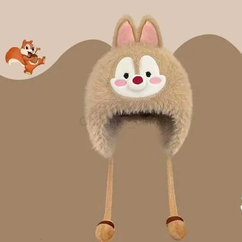 Disney Lotso Mickey Donald Duck animation peripheral creative cartoon cute solid color autumn and winter warm ear protection hat H250926