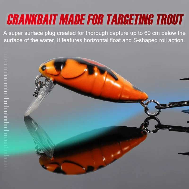 Noeby Floating Insect Minnnow 28mm 2g Lipss Crankbaits Wobbrs Artificial Hard Bait Pike Trout Fishing Bait W250926