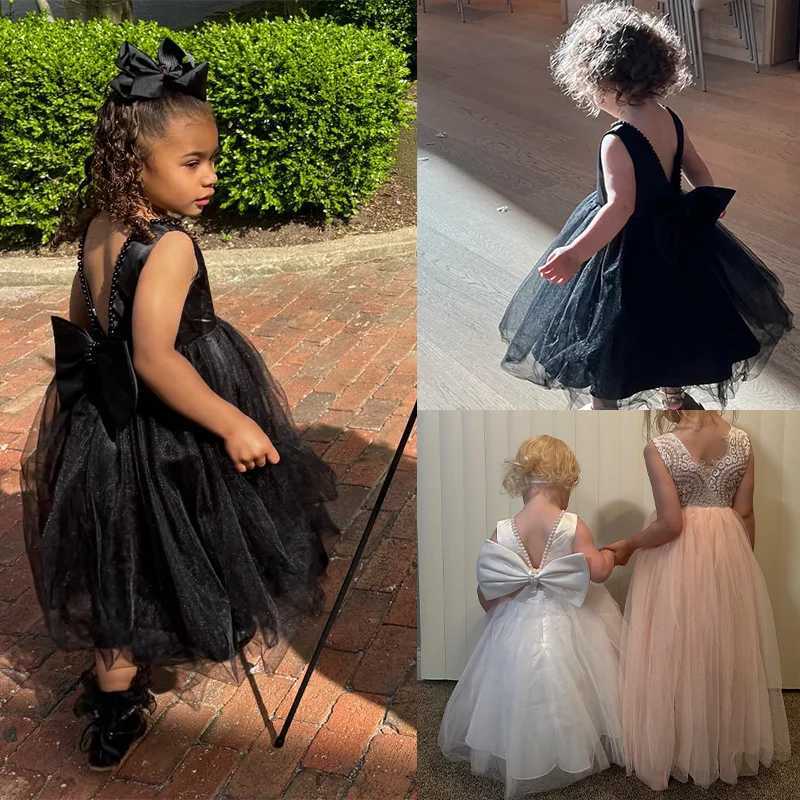 Flower Girls Dress Kids Satin Tulle Dress For Children Bridesmaid Wedding Guest Party Birthday Communion Pageant Prom Ball Gown Z250926