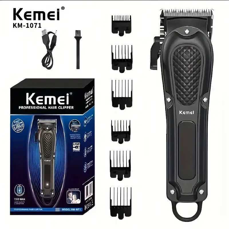 Kemei KM1071 Electric Hair Clipper UBS Rechargeable Cordless Beard Trimmer Men Powerful Electric Hair Clipper Trimming Tool R250926