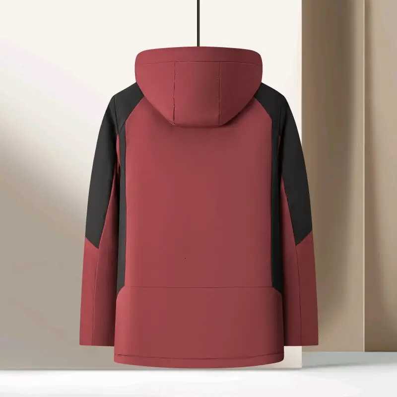 Classic Red Winter Jacket For Men 2025 Detachable Hood Dad Cotton Padded Coat Warm Thick Soft Mature Men Casual Down Jacket W250926