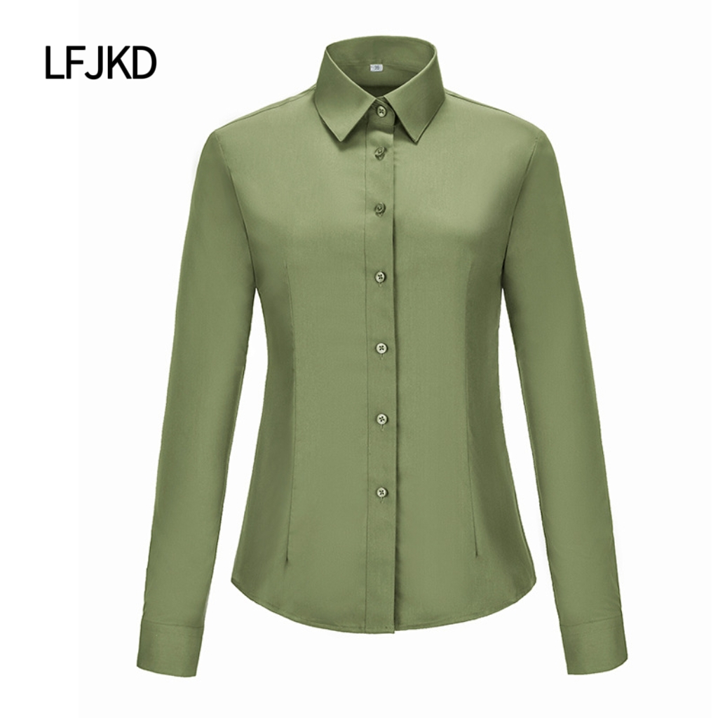 K2253 High-end pure cotton non-iron shirt women's long-sleeved shirt formal wear