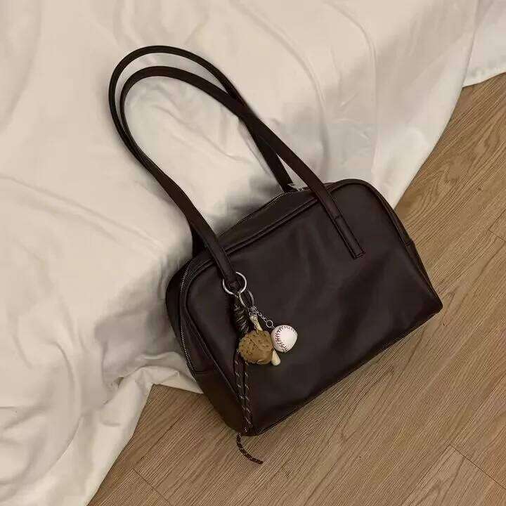 Large Capaci Tote Women's Faion Retro Underarm Bag Versatile Autumn New Sle Commute Soft Surface Double Strap