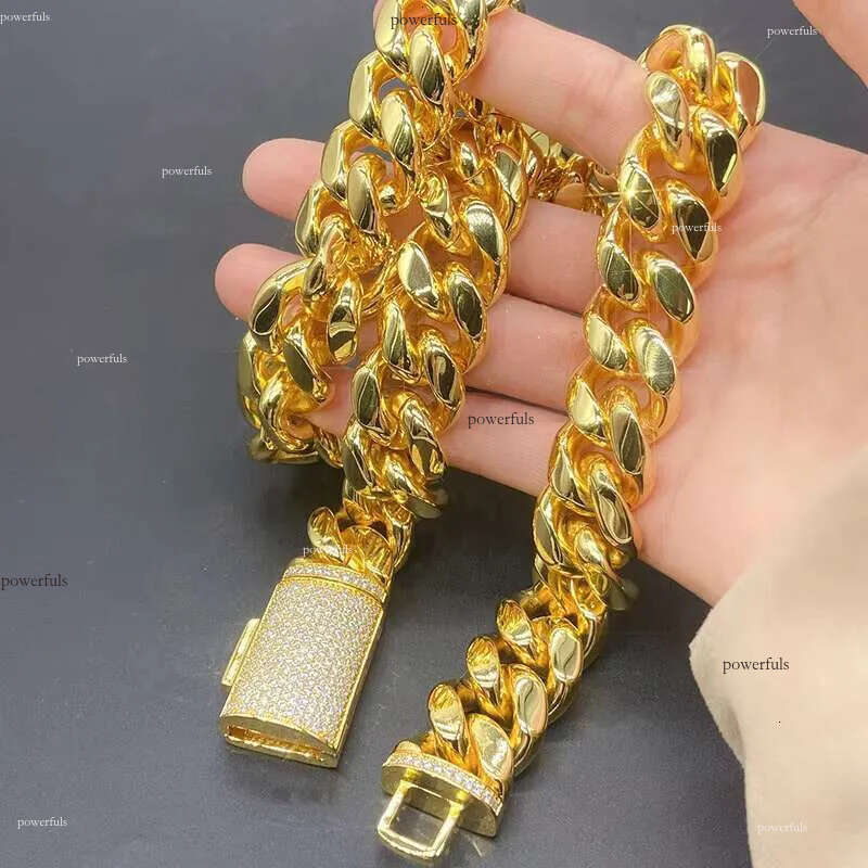 Wholesale Gold Plating Sier Moissanite Miami Link Hip Hop Jewelry Iced Out Necklace Cuban Chain For Men