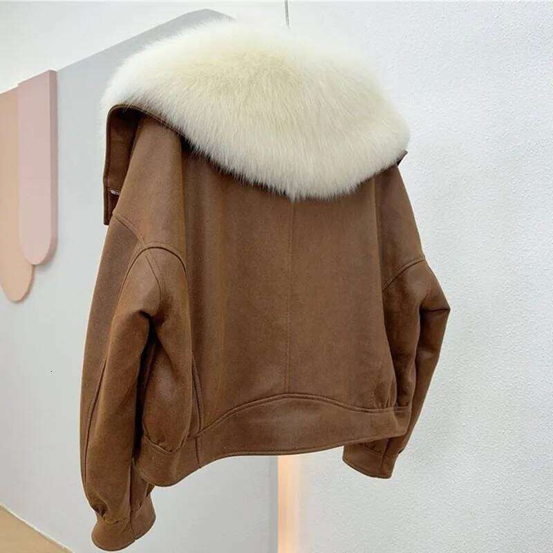 2025 Winter New Imitation Fox Fur Grass Women's Korean Edition Motorcycle Warm Thick Down Coat Female Parker Short Top