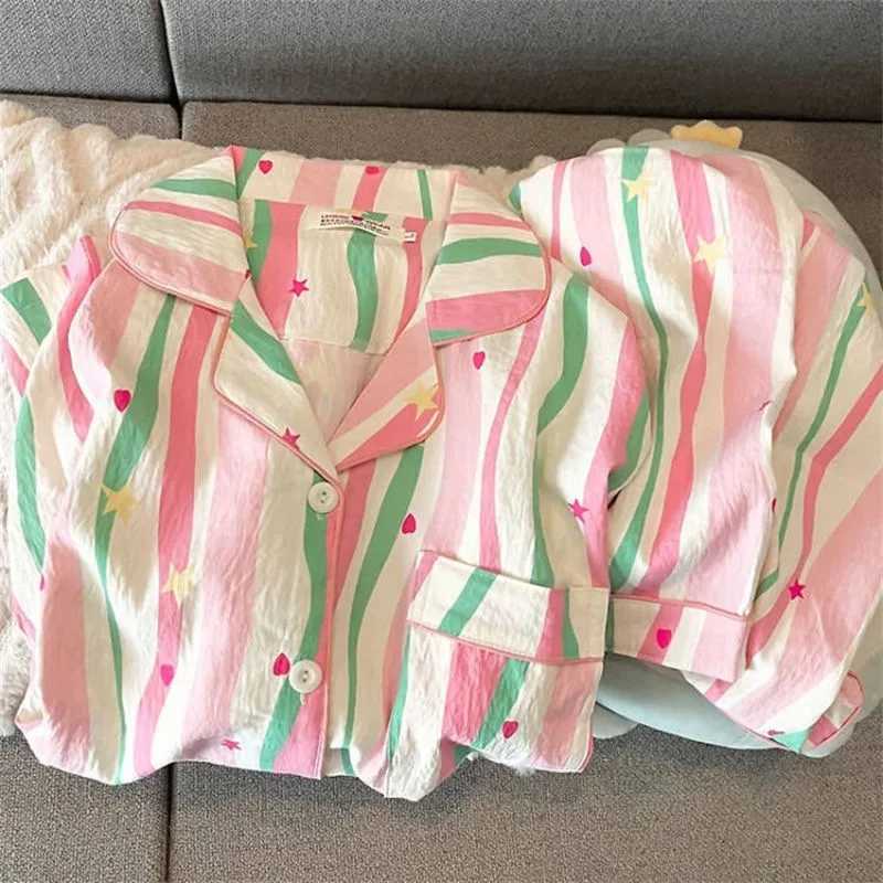 Clouds Cute Pajamas Set for Women Summer Womens Pajamas Set Short Sleeve Shorts Sweet Home Clothes Set Nightwear Z250925