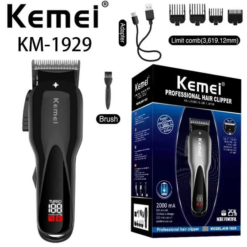Kemei KM1929 Electric Trimmer Beard Trimmer Professional Rechargeable Hair Cutting Machine LED Display Hair Trimmer Razor R250926