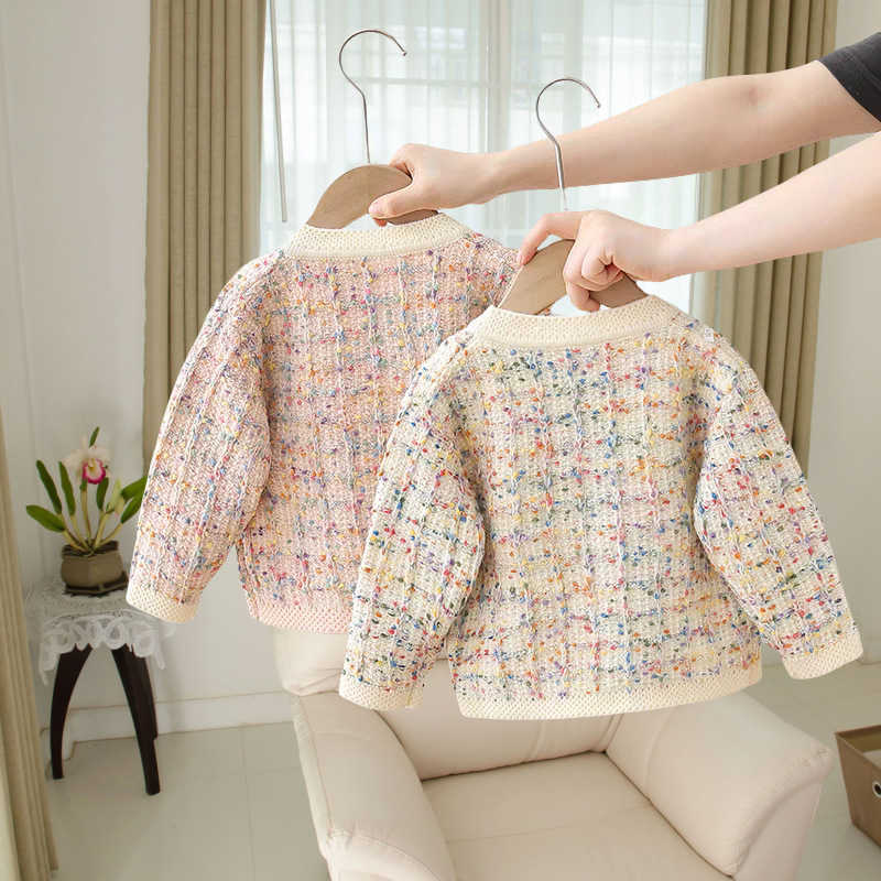 Girls Spring and Autumn Coat Stylish Cardigan Sweater for Girls 2025 Childrens Autumn Clothing Fashionable Toddler Autumn Outfit C250925