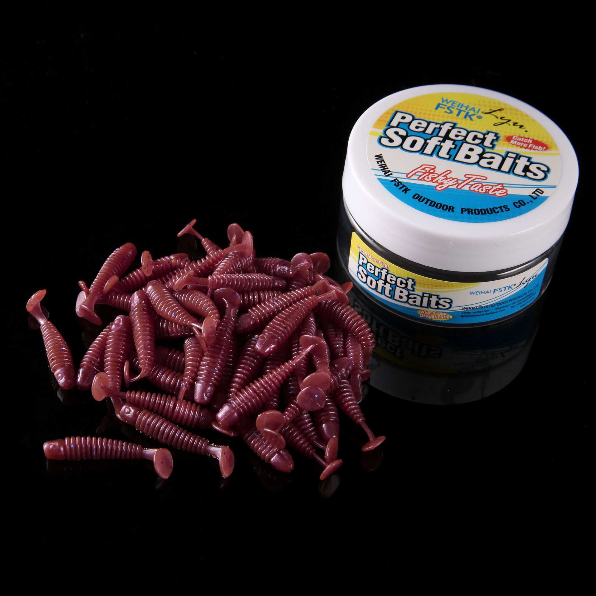 fishing Soft artificial worm lures TPR 05g 35mm fishy smell Silicone Fxib Bait Swimbait Maggots Jigging Wobbrs W250926