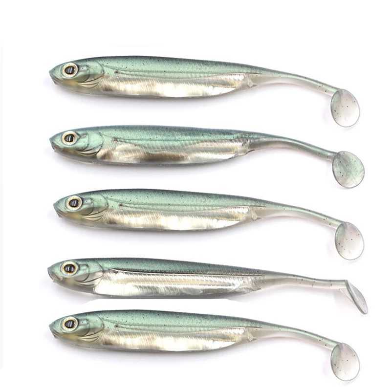 5PcsSet Soft Fishing Lure Silicone Bait 6g10g Shad Wobbr Craft Rubber Fish Swimbait Padd Tail For Bass Perc Pike Zander W250926