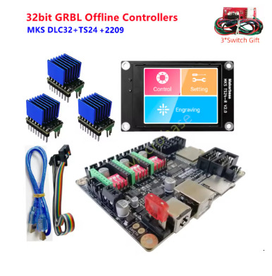 grbl 32 bit CNC shield controller ESP32 WIFI MKS DLC32 offline control panel TS24 touchscreen for laser marking machine