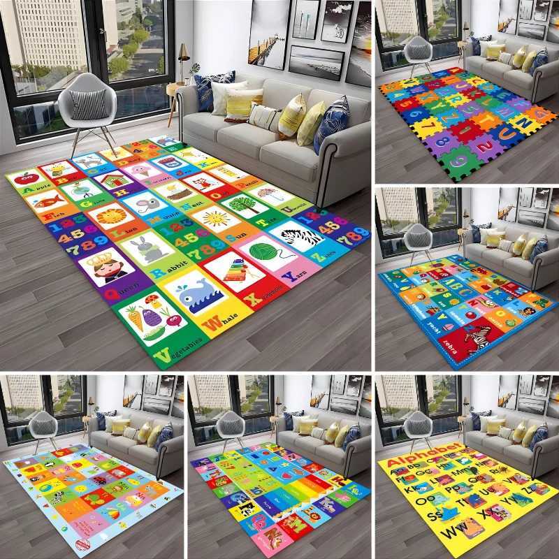 Alphabet ABC Carpet Early Education Cartoon Children Crawling Rugs Nonslip Bedroom Living Room Sofa Home Decoration Floor Mat C250926