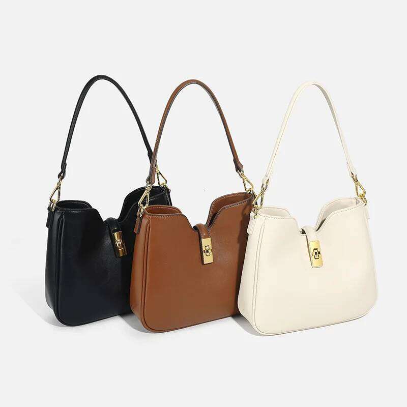 Cowhide underarm new design genuine leather vintage commuter one-shoulder crossbody bag fashion ladies handbag