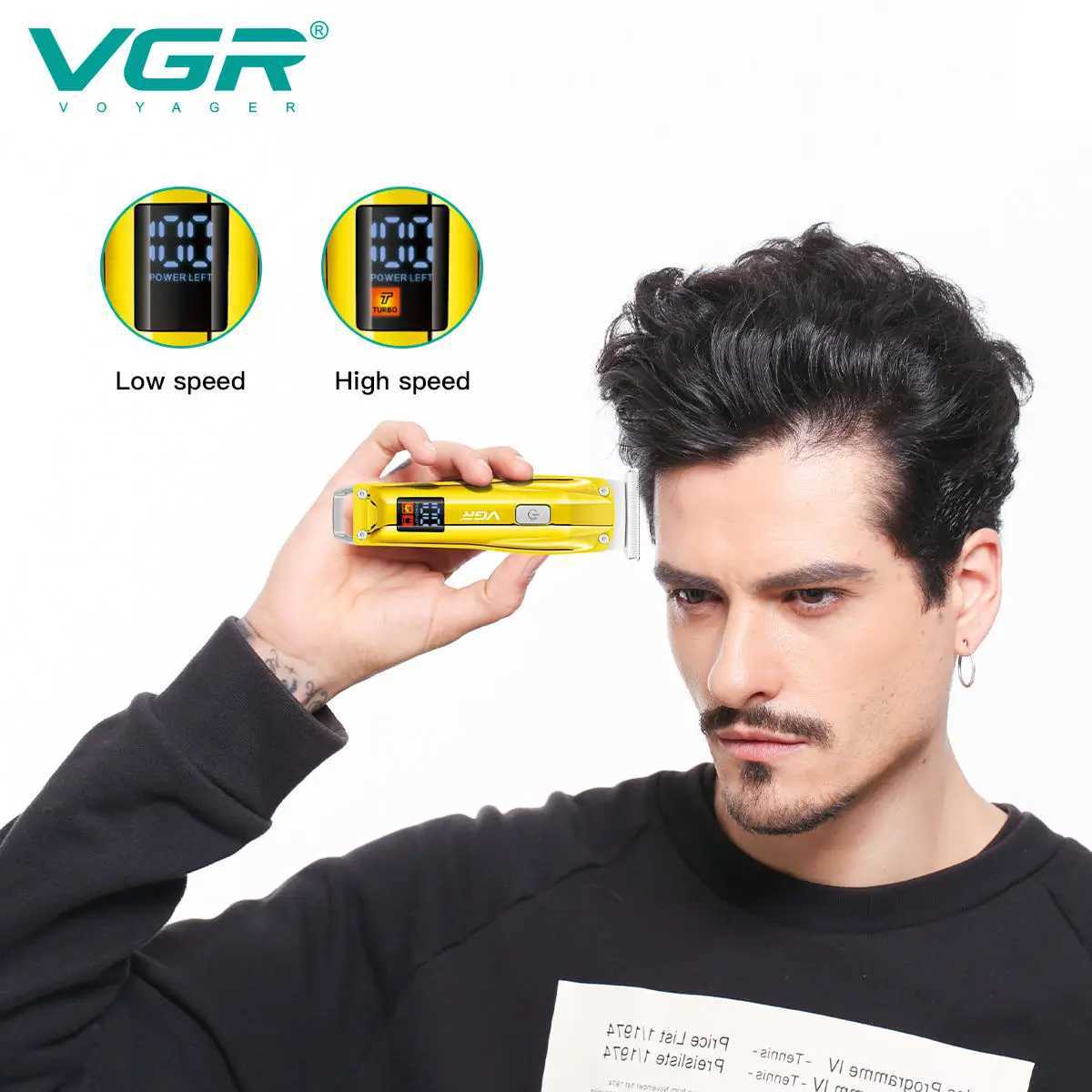 V956 Hair Clipper Professional Hair Trimmer Cordless Barber Hair Cutting Machine Digital Display Haircut Clipper for Men R250926