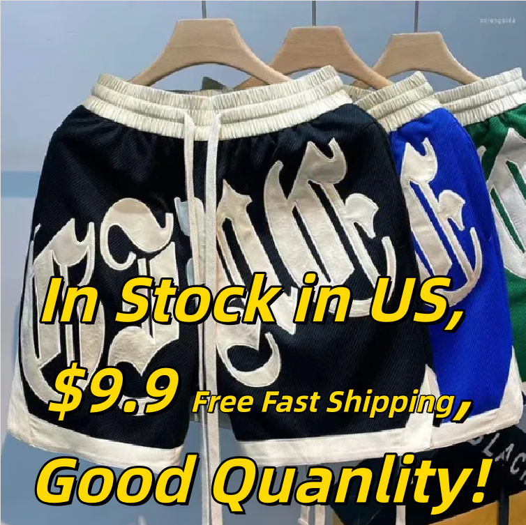Men's Shorts Y2K Mens Korean Streetwear Breeches Letter Embroidery Harajuku Short Pants Gym Grunge Sweatpants Sport Bermudas Clothes