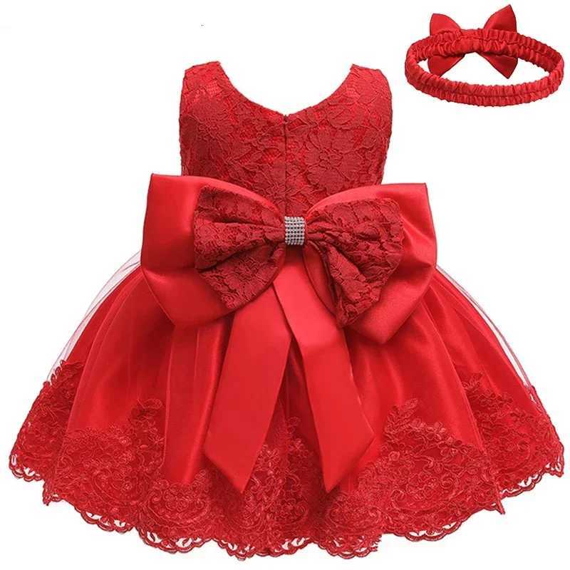 New summer Baby Dress Lace Big bow Pink Baptism Dresses for Girls 1st year birthday party wedding baby clothing 310 Years Z250926
