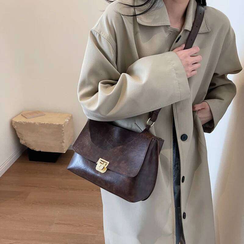 Retro Cross Body For Women Soft PU Leather Flap Shoulder Tote Bag Latest Fashion Designer Messenger Bags