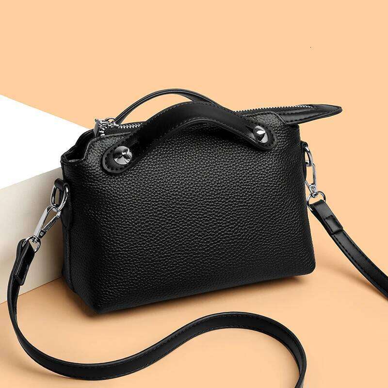 Fashion Solid Color Genuine Women Shoulder Crossbody Bag Cow Leather Female Handbags Brand Casual Tote Sac A Main