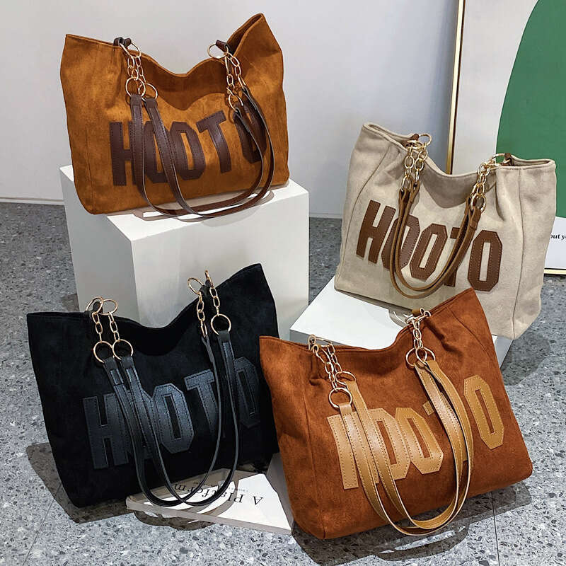 Large Capacity for Women 2024 Autumn New Korean Style Letter Shoulder Casual Simple Commuter Handbag Tote Bag